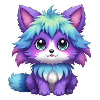 Kawaii bright fantasy ethereal anthro fursona Fakemon sticker