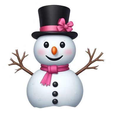 Red snowman with pink bow sticker