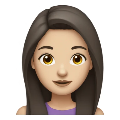 Dark brown hair dark brown eyes long straight hair white skin woman sticker