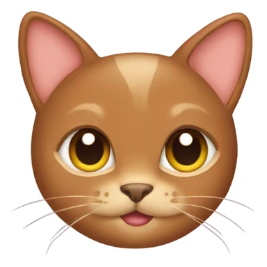 Brown cat with bows on both ears sticker