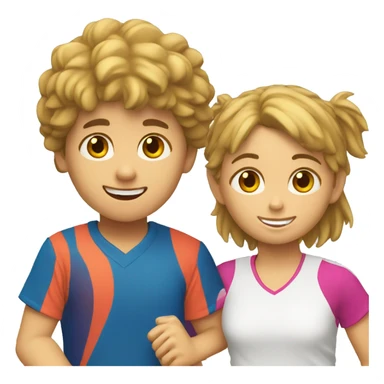 girl and boy – padel tennis player and runner sticker