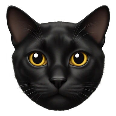 realistic black cat portrait  sticker
