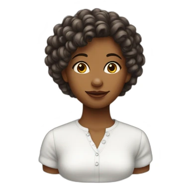 fille metisse cheveux bouclés en pleure sticker