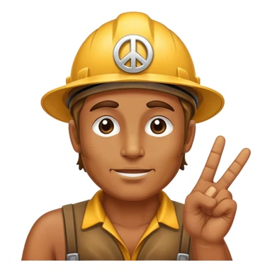 Gold miner making a peace sign  sticker