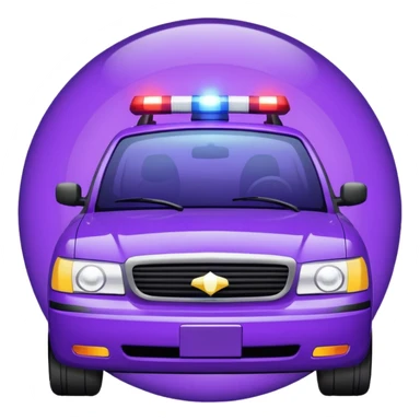 glitter purple police car light sticker