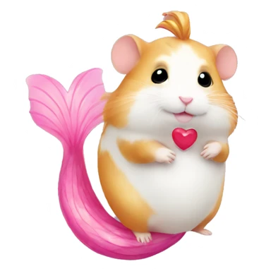 hamster with heart with mermaid tail sticker