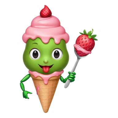 Bug eating ice cream sticker