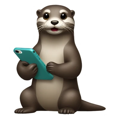 Otter playing Cell Phone  sticker