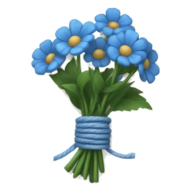 Blue flower bundle tied with twine sticker