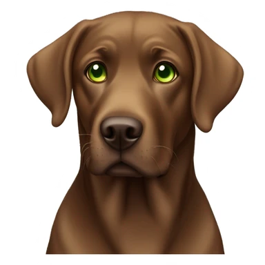Brown Labrador with green eyes  sticker