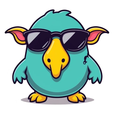 monster with a big nose and black glasses sticker