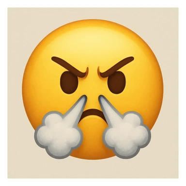 yellow face with steam from nose sticker