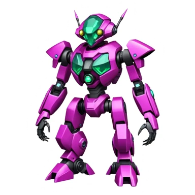 Edgy badass toxic poisonous shaky cool awesome epic sapphire emerald citron topaz magenta radioactive faulty rue ruby Tropical Futuristic Modern Mecha-Fakémon-hybrid-creature (full body)  sticker