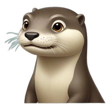 Loutre sur dinosaures sticker