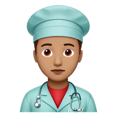 Surgeon with a single red question mark on his uniform sticker