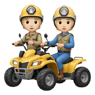 Can you make 2 blonde boys kids riding four wheelers sticker