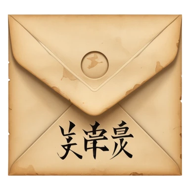 An ancient Japanese envelope sticker