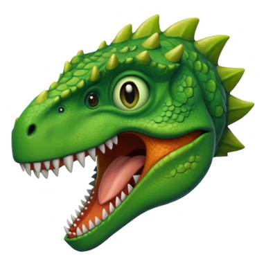 dinosaur front face, half body sticker