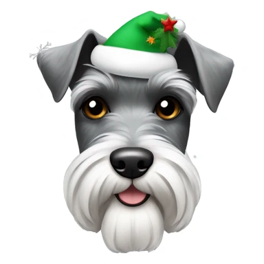 Schnauzer gray white black with Christmas vibes  sticker