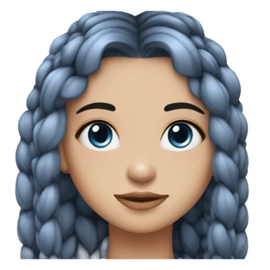 chica de ojos azules con trenzas largas color gris, con corazones  sticker