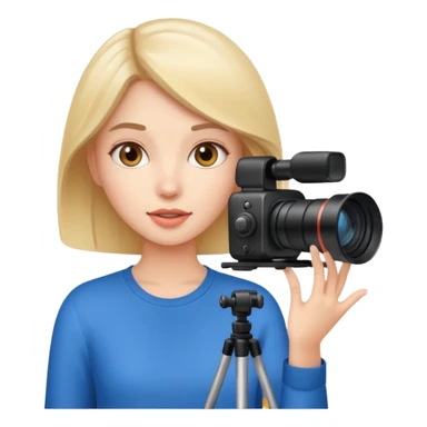 A blogger girl who films herself on camera sticker