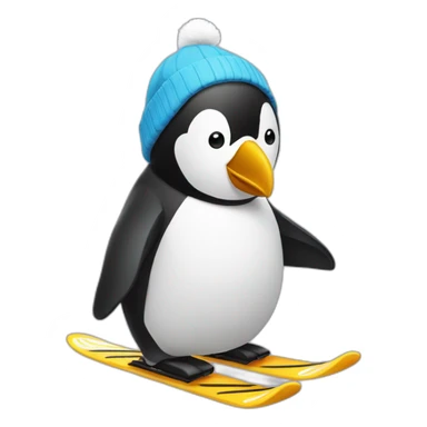Un pingouin qui fait du ski sticker