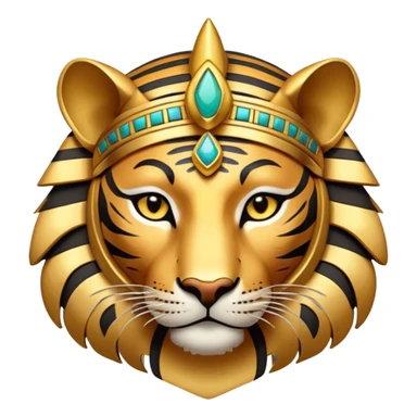 Ancient Egyptian tiger god with headdress sticker