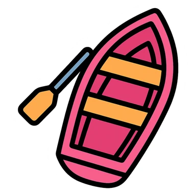 modern pink rowing boat sticker
