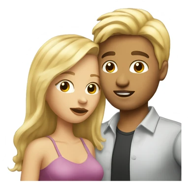 Blond-hair-woman-and-brunette-hair-man-kisses sticker