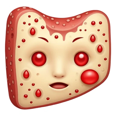 a piece of skin with red pimples sticker