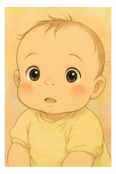 baby face, ghibli style sticker