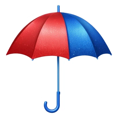 glitter red and blue umbrella sticker