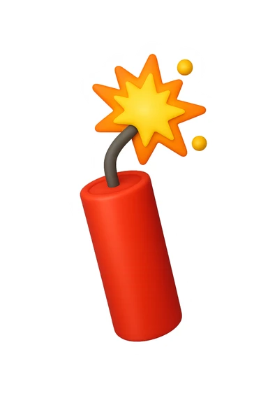 EMOJI STILE IPHONE 3D DI unA dinamite CHE SCOPPIA sticker