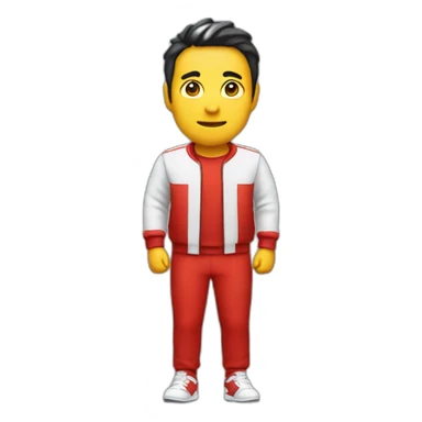 mono con chándal rojo alegre sticker