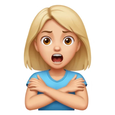 girl holding her neck arms crossed screaming  sticker