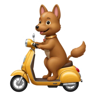 Dog riding a scooter  sticker