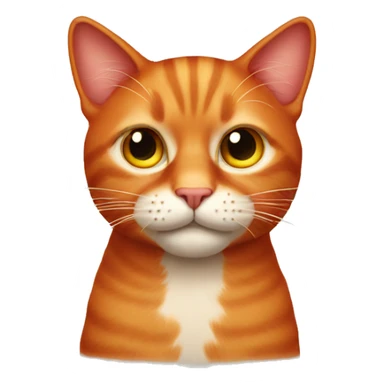 Red cat without right eye sticker