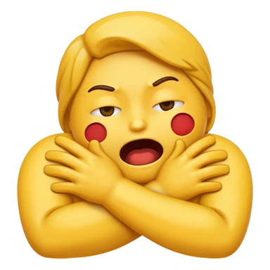 Emoji strangling itself with its hands  sticker