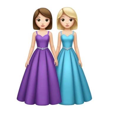 girls in a prom sticker