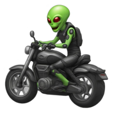 Alien-on-the-motorbike sticker