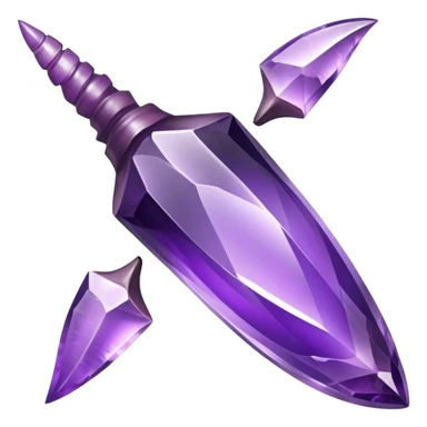 Purple amethyst in the shape of a raptor claw sticker
