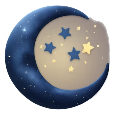 crescent moon with stars  sticker