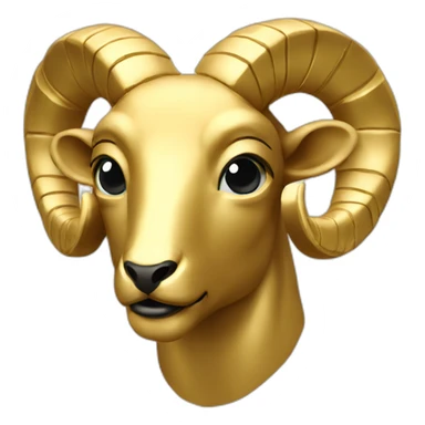 a golden ram statue sticker