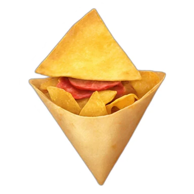 tortilla chip with a little nugget of meat on it sticker