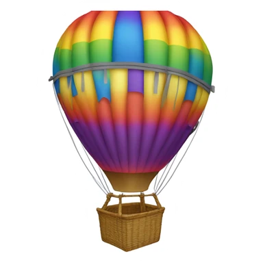 Hot air balloon with rainbow colour sticker