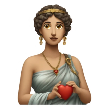 Sappho Sappho holds a heart in her hand sticker