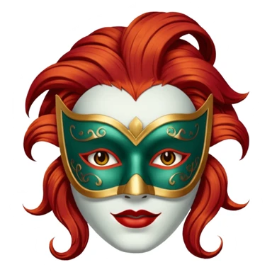 masked person venice bauta woman red hair sticker