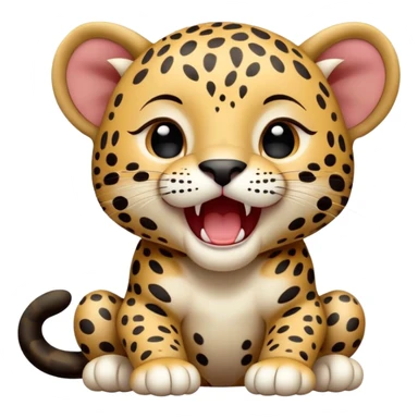 cinematic-realistic-yawning-baby jaguar-portrait-emoji,-head-tilted-slightly-with-a-dramatic,-wide-open-yawn,-showcasing-a-lithe,-graceful-build-with-distinctive-rosette-patterns-and-sleepy,-half-closed-eyes,-simplified-yet-irresistibly-adorable, realistic sticker