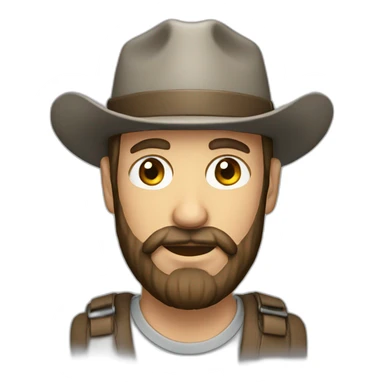 cap grey man brown beard sticker