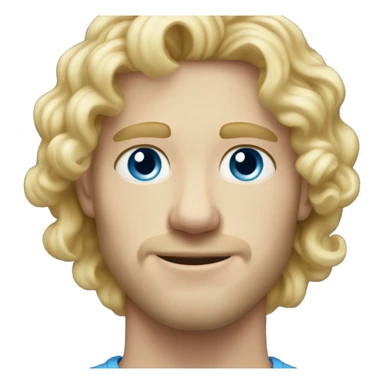 light curl blonde 30yo man blue eyed pale skin sticker